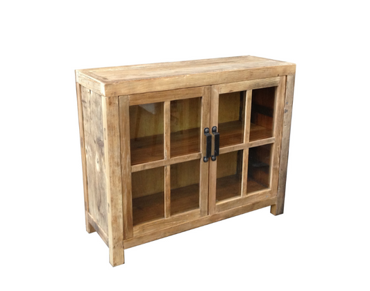 Recycled Elm Buffet - 2 Glass Doors