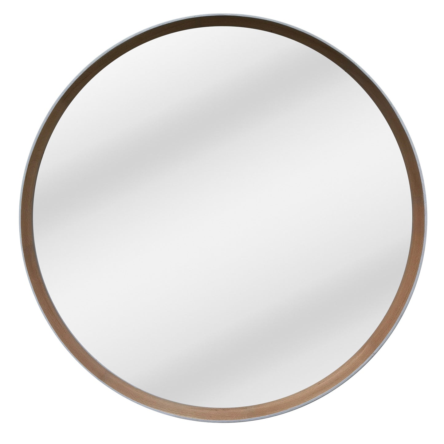 Frida Round Mirror - Black & Oak Frame