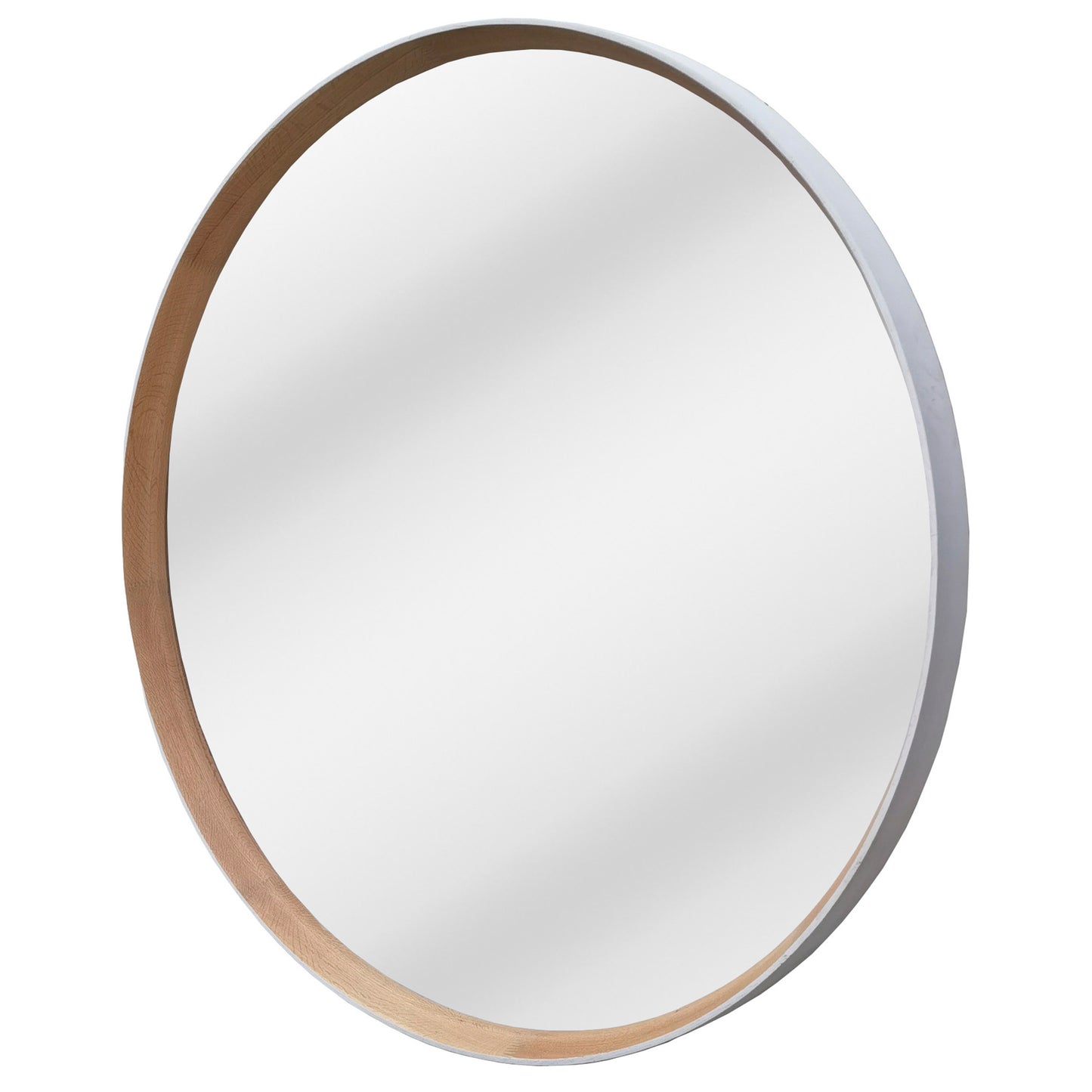 Frida Round Mirror - Black & Oak Frame